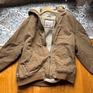 Levi's Tan Hooded Jacket with Sherpa Lining